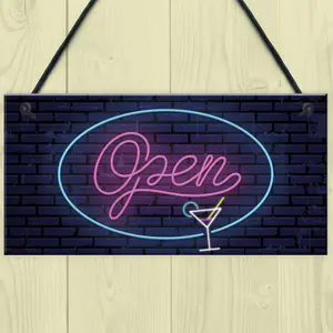 NEON EFFECT Open Sign For Bar Man Cave Pub Club Home Decor Sign Gift