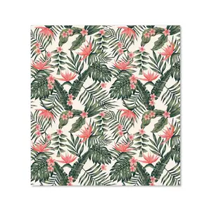 Dark Tropical Green Leaves Premium Glass Kitchen Splashback W600mm x H650mm