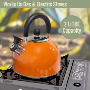 Milestone Camping 2 Litre Orange Camping Kettle