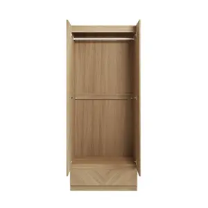 GFW Catania 2 Door 1 Drawer Wardrobe Euro Oak