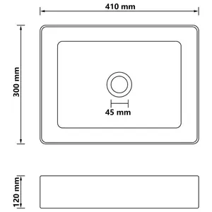 Metro Lane Kratz 300mm L x 410mm W Ceramic Rectangular Sink White