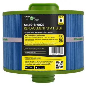 FilterLogic SFL50-8-6H2S Spa Hot Tub Filter Compatible with Pleatco PBF35 / Bullfrog