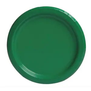 Unique Party Round Dessert Plate (Pack of 8) Emerald Green (One Size)