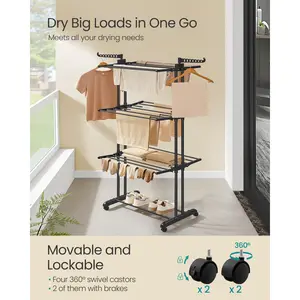 Metal Gullwing Drying Rack Black