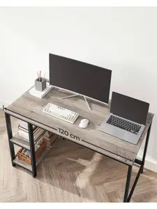 VASAGLE Computer Desk, Writing Desk With 2 Shelves On Left Or Right, Work Table For Office Living Room, Steel Frame, Industrial