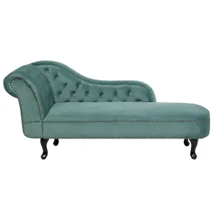 Left Hand Chaise Lounge Velvet Mint Green NIMES