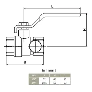 Invena 1/2 Inch Inline Ball Valve Female Thread For Water With Drain Valve