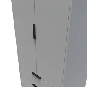 Madrid 2 Door 2 Drawer Wardrobe in Dusk Grey (Ready Assembled)