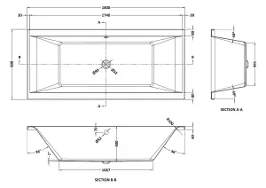 Double Ended Straight Shower Bath - 1800mm x 800mm (Tap, Waste and Panel Not Included)