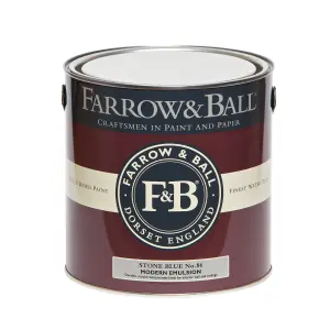 Farrow & Ball Modern Stone Blue No.86 Matt Emulsion paint, 2.5L