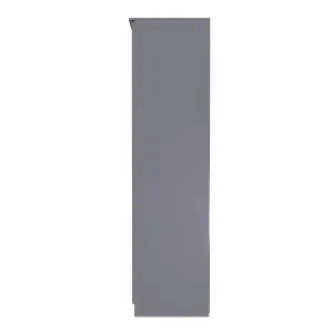 Poole 2 Door 2 Drawer Wardrobe in Uniform Grey Gloss & Dusk Grey (Ready Assembled)