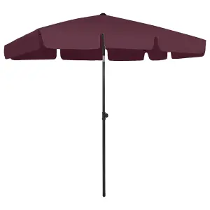 Berkfield Beach Umbrella Bordeaux Red 200x125 cm