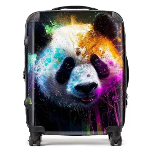 Panda Face Splashart Colourful Suitcase - Large