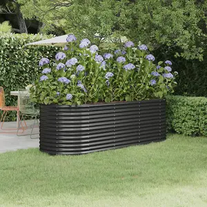 Berkfield Garden Planter Powder-coated Steel 224x80x68 cm Anthracite