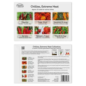 Pronto Seed Bumper Chillies & Pepper Seed Variety Pack. 12 Varieties, Over 110 Seeds