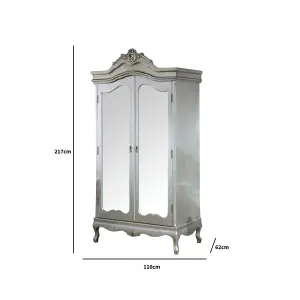 Melody Maison Mirrored Double Wardrobe - Tiffany Range