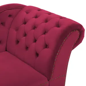 Right Hand Chaise Lounge Velvet Burgundy NIMES