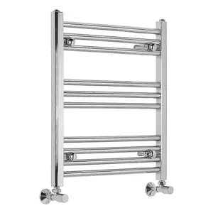 Rinse 600x540mm Chrome Bathroom Heated Towel Rail Radiator Straight Ladder Style Towel Warmer