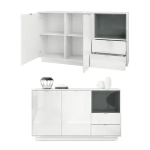 Sideboard Mcclung White (glossy)/Grey (glossy) / Yes