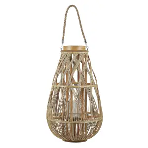 Beliani Rustic Lantern TONGA Wood Natural