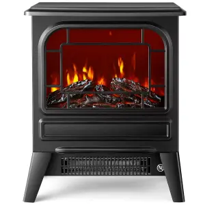 NETTA 1950W Freestanding Stove Heater With Realistic Fire Flame Effect