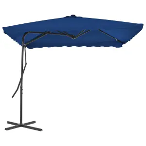 Berkfield Outdoor Parasol with Steel Pole Blue 250x250x230 cm