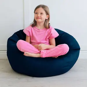 rucomfy Velvet Kids Slouchbag Beanbag - Peacock Blue