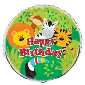 Unique Party Jungle Birthday Foil Balloon Multicoloured (One Size)