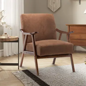 Fabric Cotton Brown Selma Accent Chair