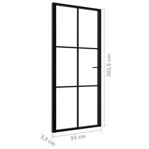 Berkfield Interior Door ESG Glass and Aluminium 93x201.5 cm Black