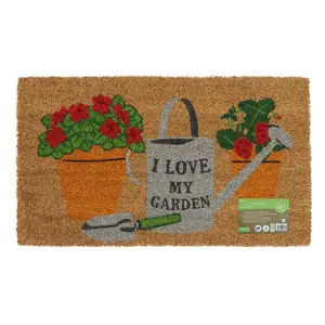 Eco-Friendly Latex Backed Coir Door Mat, I Love My Garden