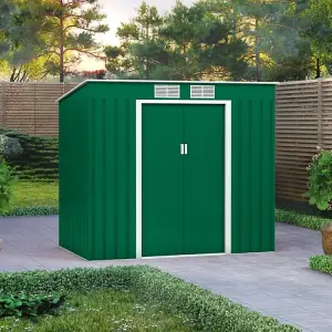 BillyOh Cargo Pent Metal Shed Including Foundation Kit - 7 x 4 Dark Green