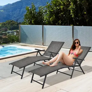 Costway 2Pcs Patio Foldable Chaise Lounge Chair Outdoor Portable Reclining Chair