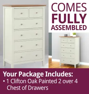 Hallowood Furniture Clifton Oak Painted 2 over 4 Chest of Drawers