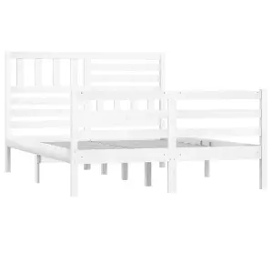 Berkfield Bed Frame White Solid Wood 120x200 cm