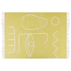 Outdoor Area Rug 140 x 200 cm Yellow YAVU