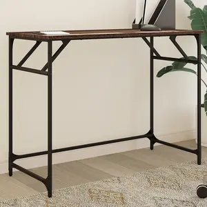 Berkfield Desk Brown Oak 100x45x76 cm Engineered Wood and Powder-coated Steel