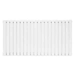 Right Radiators 600x1180mm Horizontal Double Oval Column Designer Radiator White