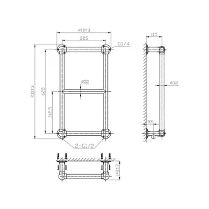 Rinse Traditional Victorian 700x400mm Heated Towel Rail Bathroom Radiator Chrome