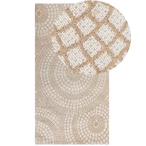 Jute Area Rug 80 x 150 cm Beige and White ARIBA