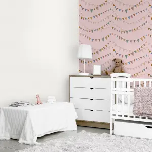 Galerie Great Kids White Smooth Glitter Mini Dots Wallpaper Roll