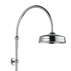 Gwen Traditional Chrome Grand Rigid Riser Shower Kit with Fixed Head & Handset