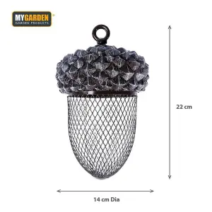 Hanging Acorn Shaped Metal Bird Feeder Nuts & Seeds