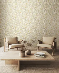 Hoopla Walls Seaweed Garden Fossil Grey Smooth Matt Wallpaper