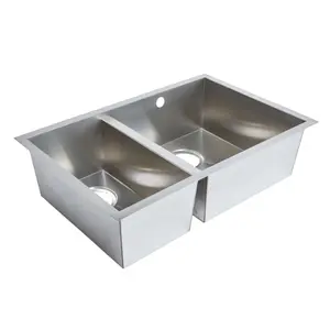 Cooke & Lewis Cajal Stainless steel Undermount 1.5 Bowl Sink 450mm x 692mm