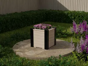 RusticRidge wooden planter, 600x600x600