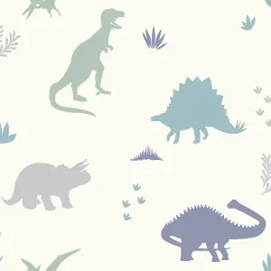 Holden Décor Grey Dinosaur Smooth Wallpaper