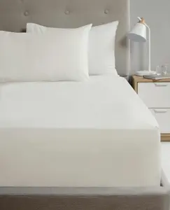 Flat Sheet 180TC Percale Cream Super King Sheet Suitable for Deep Mattresses