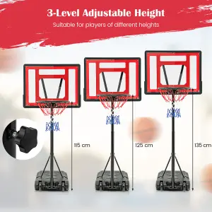 Costway Swimming Pool Basketball Hoop Adjustable Basketball Goal System