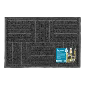 JVL Mud Grabber Spaghetti Scraper Doormat, 40x60cm, Grey Square